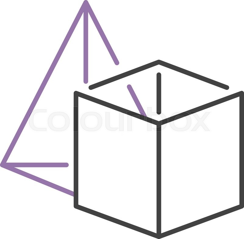 800x782 Icosahedron Line Drawing Vector, Stock Vector Colourbox