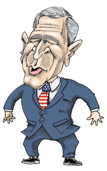 355x567 george bush caricature caricatures in caricature