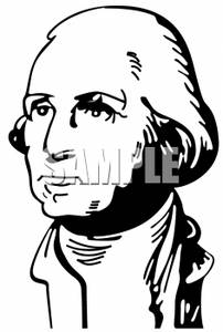 202x300 Clipart Picture Of A Black And White Drawing Of George Washington