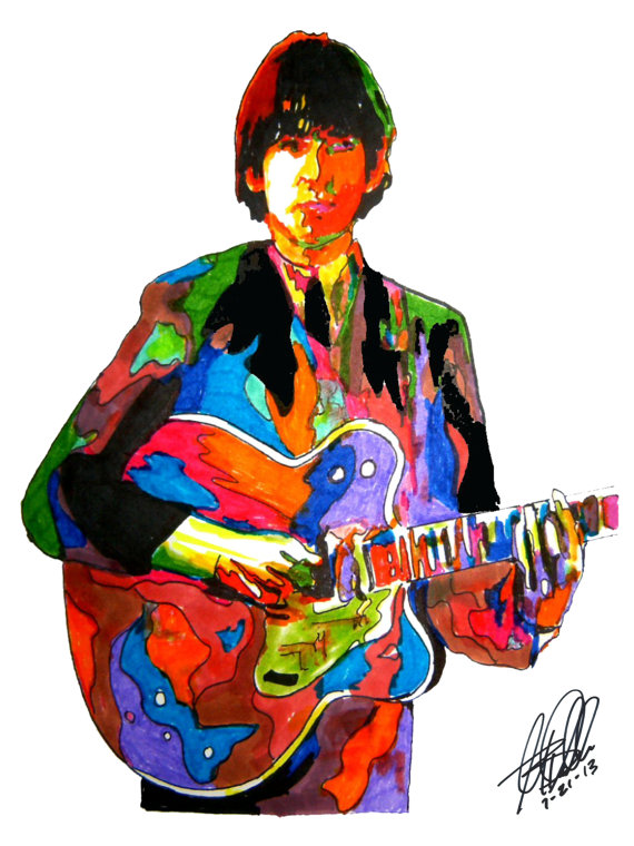 570x760 george harrison, the beatles, guitar player, lead guitarist