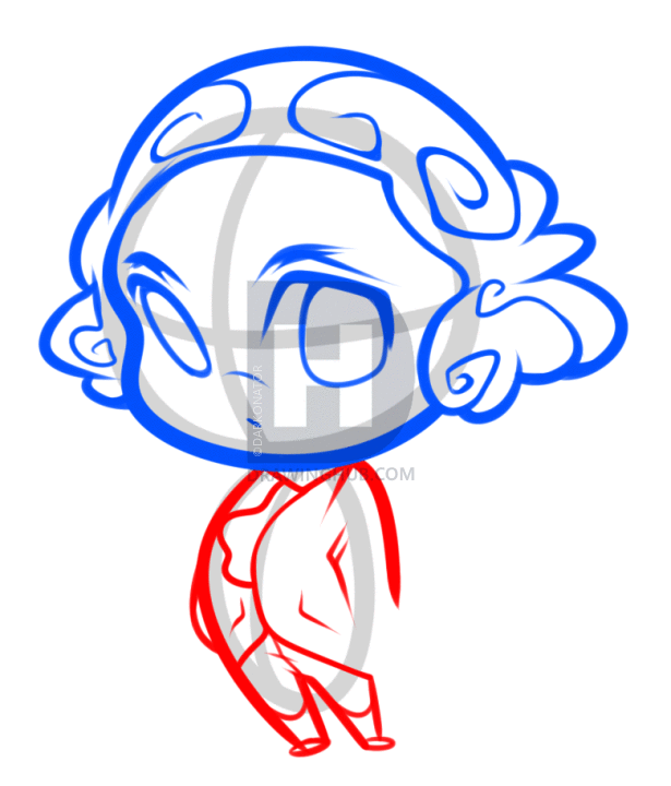 615x720 How To Draw Chibi George Washington, Step