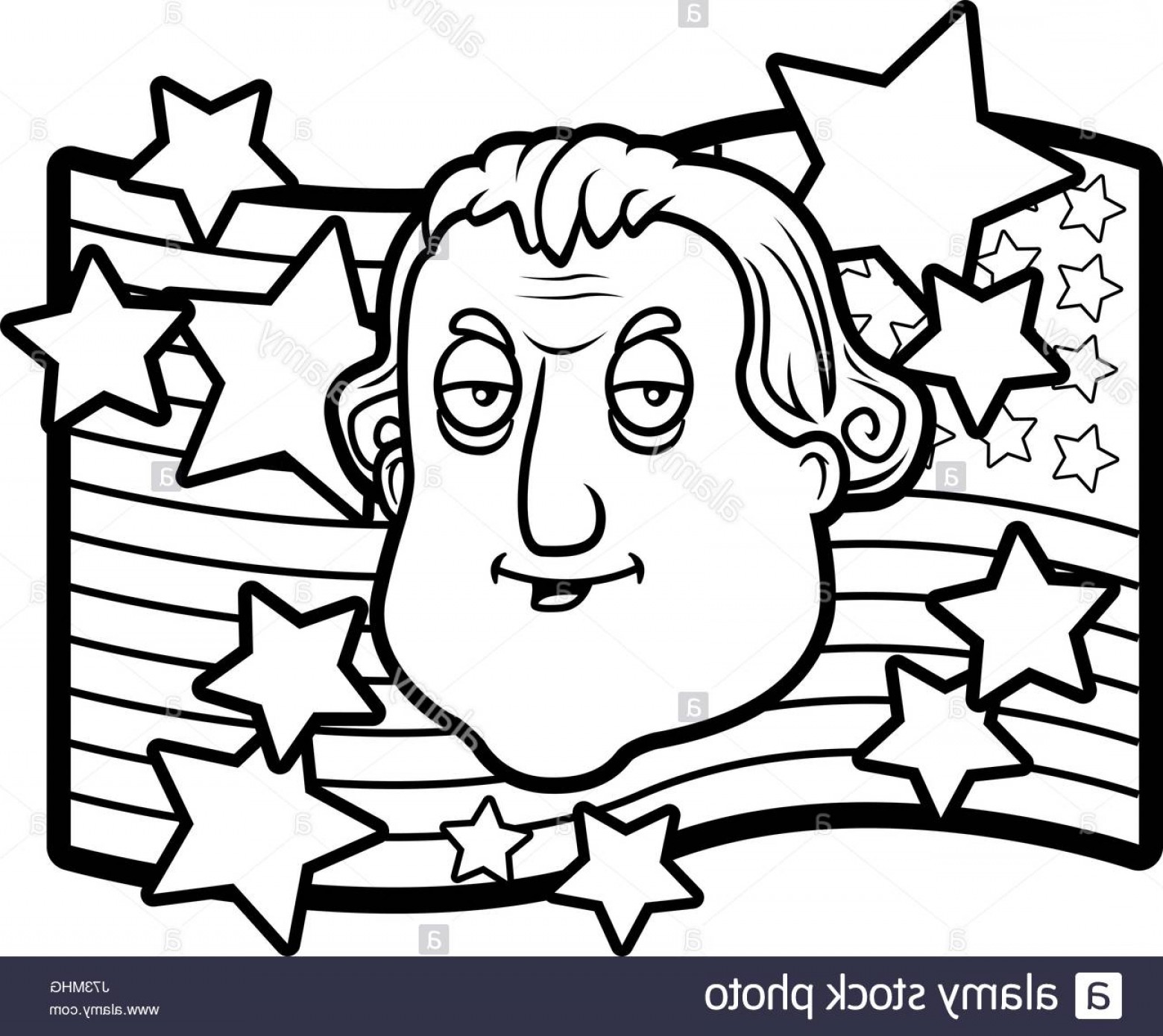 1560x1390 Stock Photo A Cartoon George Washington In Front Of An American