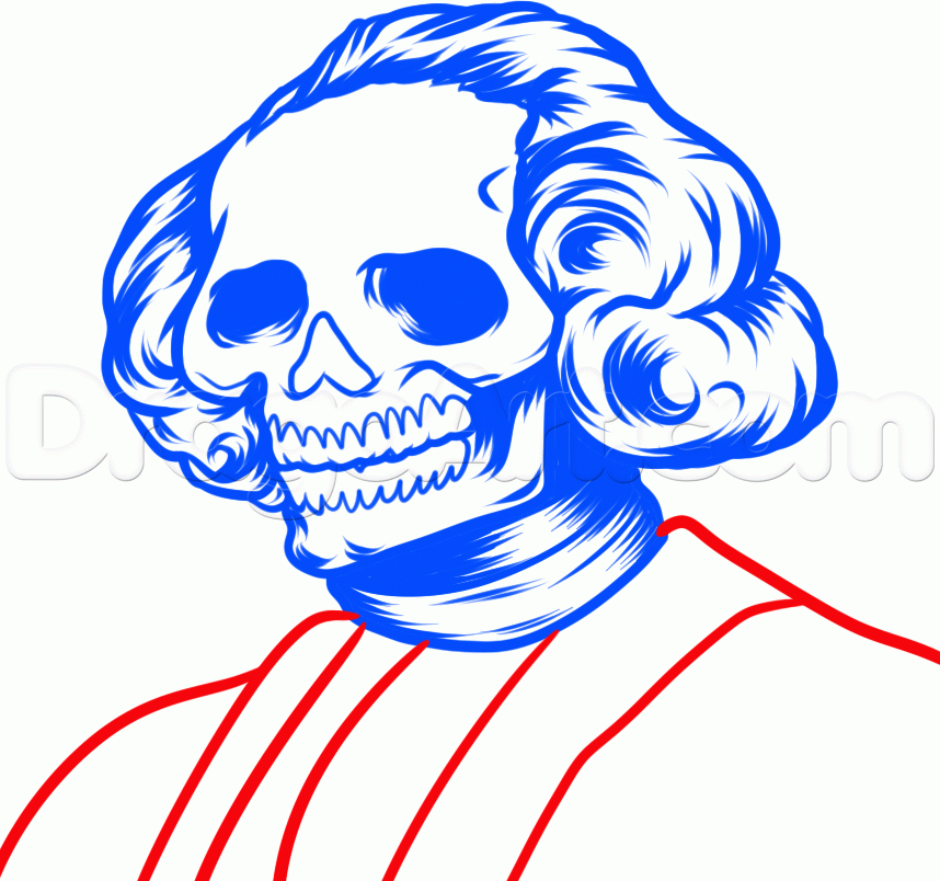 858x804 Step How To Draw A Dead President, George Washington