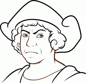 302x291 How To Draw Christopher Columbus, Christopher Columbus Step