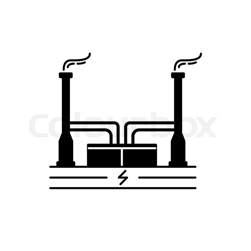 800x800 Geothermal Power Plant Silhouette Icon Stock Vector Colourbox