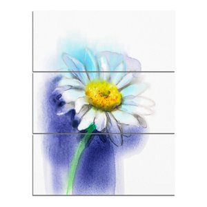 300x300 White Gerbera Daisy In Blue Flower Canvas Wall Art