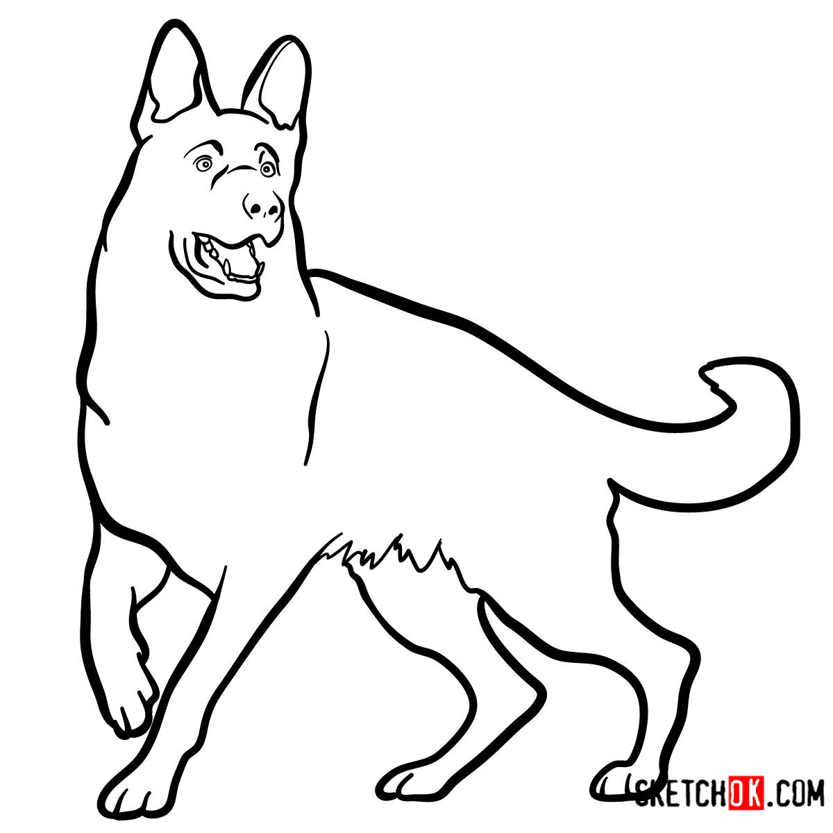 1200x1200 How To Draw The German Shepherd Dog