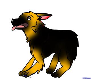 320x278 Drawing Of Dog German Shepherd Easy