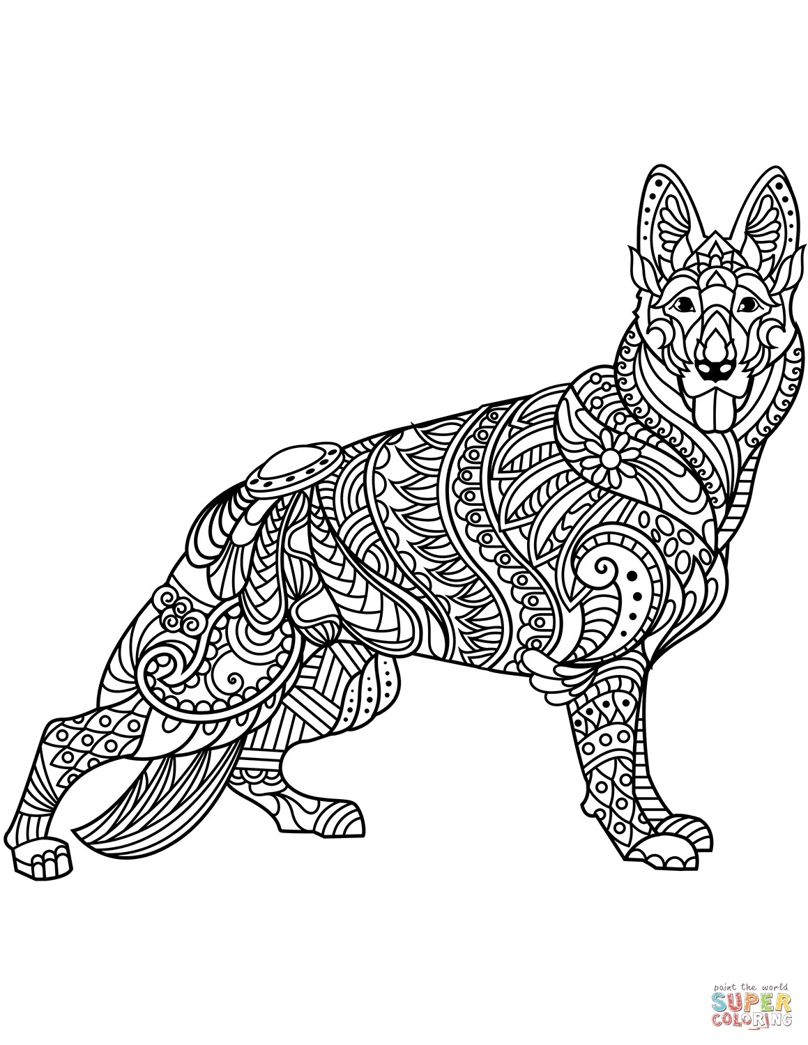 1159x1500 German Shepherd Dog Coloring Pages