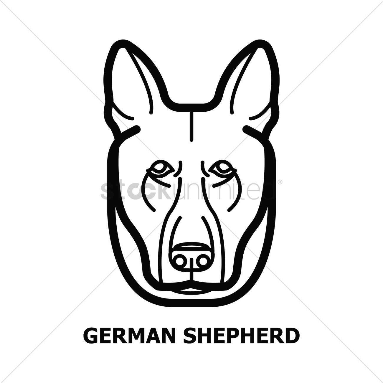 1300x1300 German Shepherd Dog Vector Image