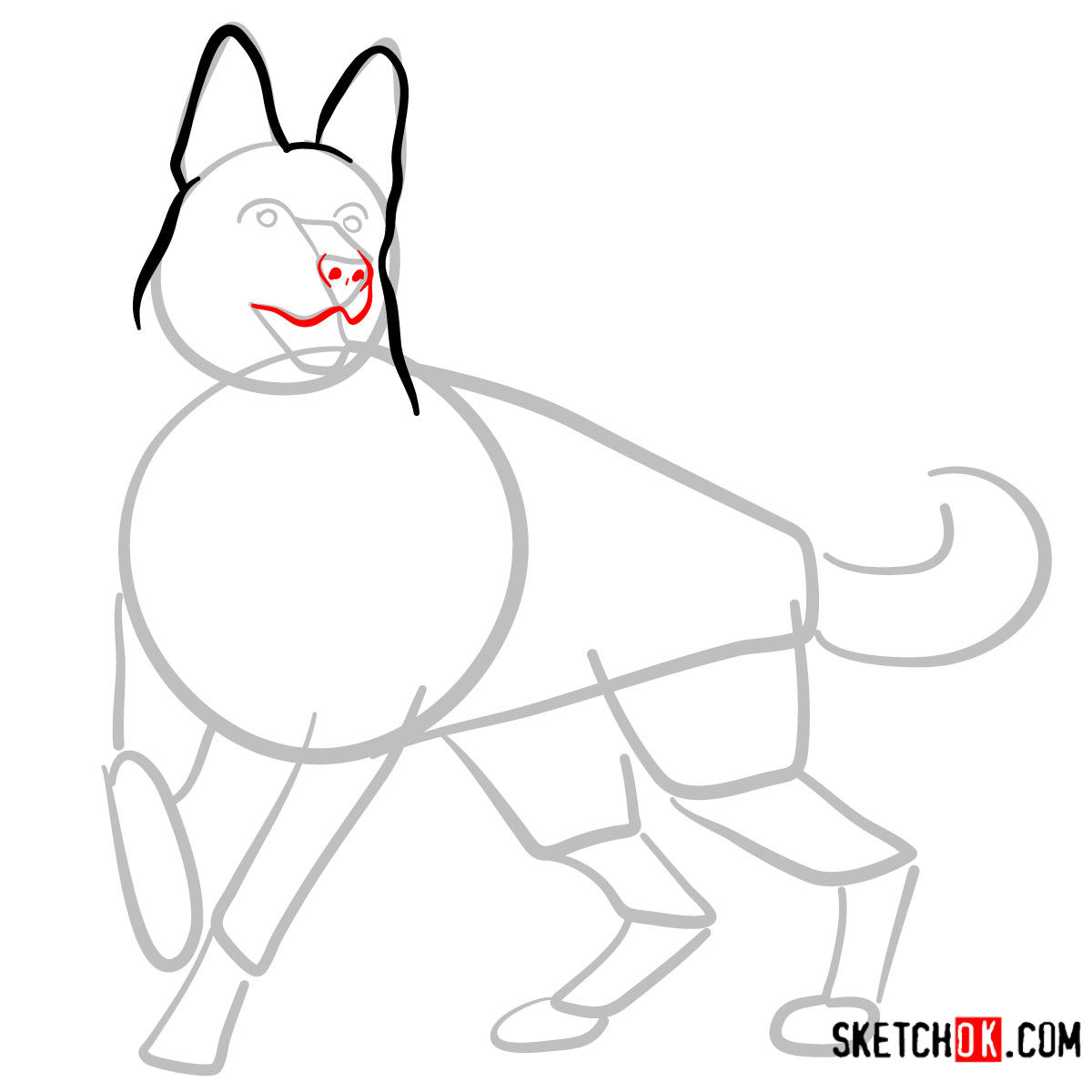 1200x1200 How To Draw The German Shepherd Dog