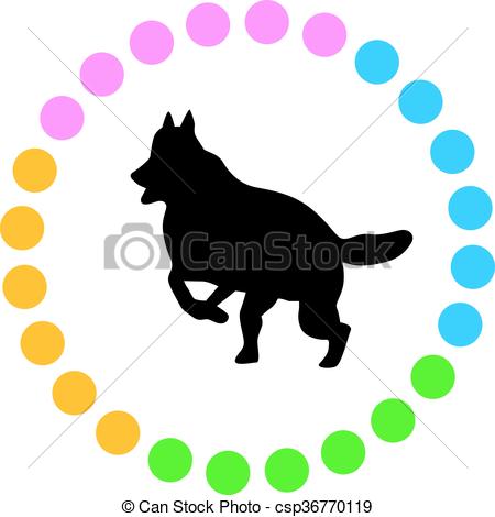 450x470 German Shepherd Vector Clip Art