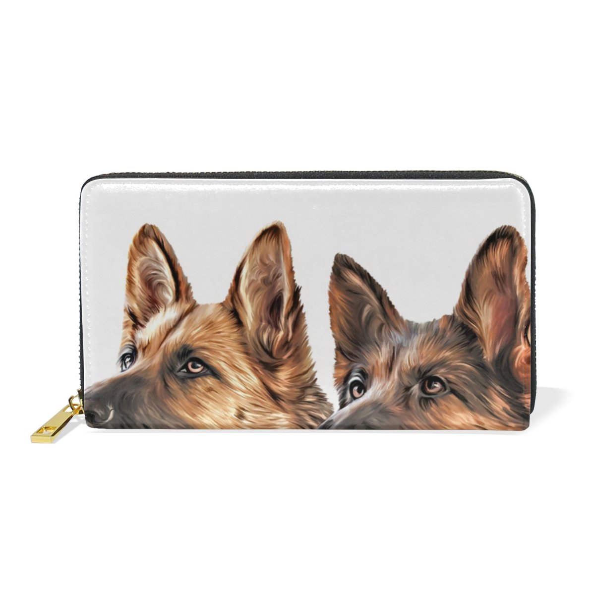 1200x1200 Lorvies Drawing Dog German Shepherd Leather Clutch Purse Long