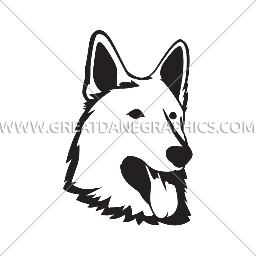 825x825 German Shepherd Face Production Ready Artwork For T Shirt Printing