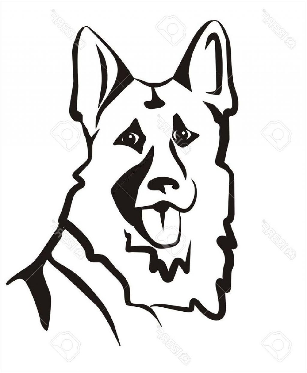 1024x1244 Drawn German Shepherd Face