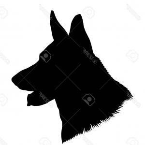 300x300 Photostock Vector Portrait Of A Dog Silhouette Of The Head