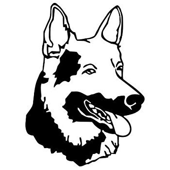 350x350 German Shepherd Head Vinyl Decal Sticker