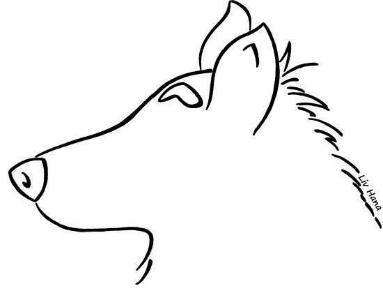 550x420 German Shepherd Silhouette Outline Posters