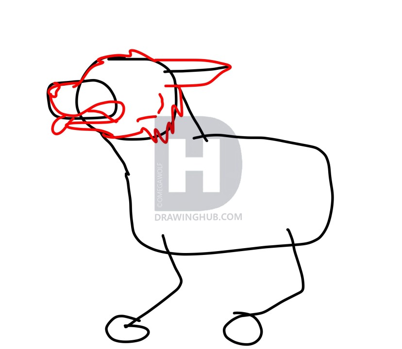 828x720 How To Draw A Cartoon German Shepherd Easy, Step