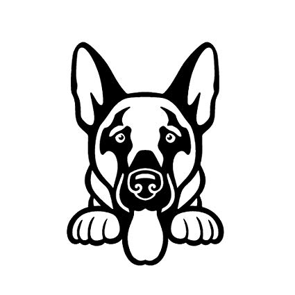 425x425 Sticker Dad German Shepherd Peeking Vinyl Decal