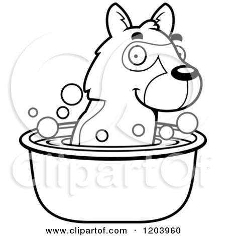 450x470 Cartoon Of A Black And White Cute German Shepherd Puppy Taking