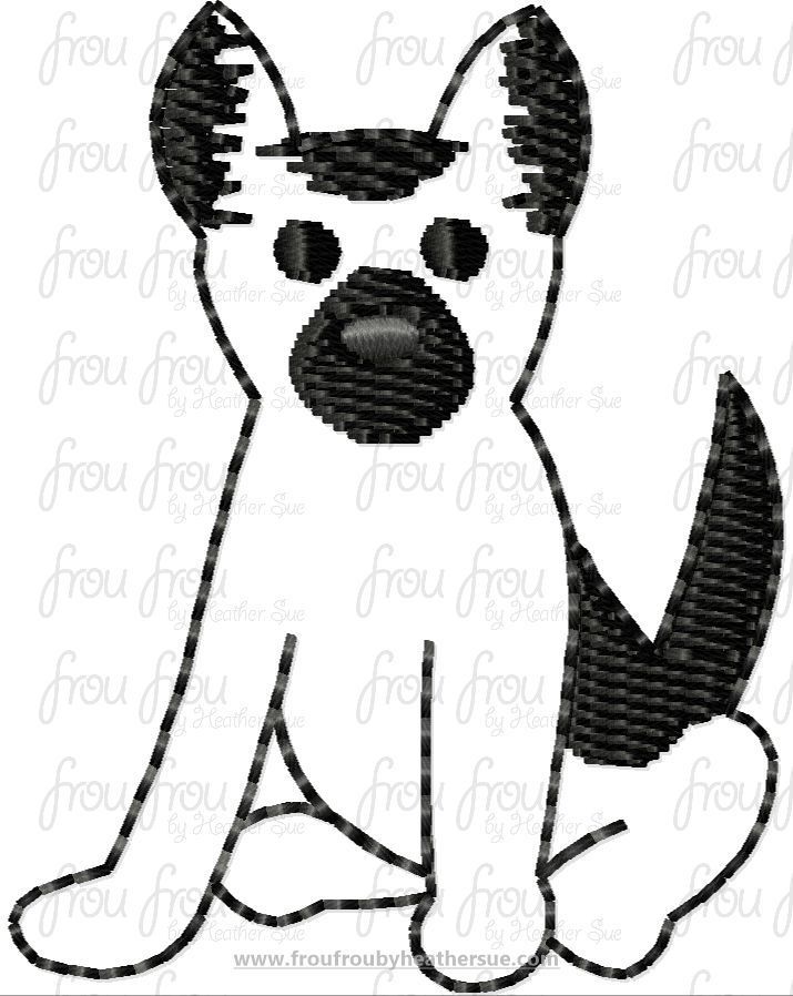 715x898 Clippie German Shepherd Dog Full Body Machine Embroidery