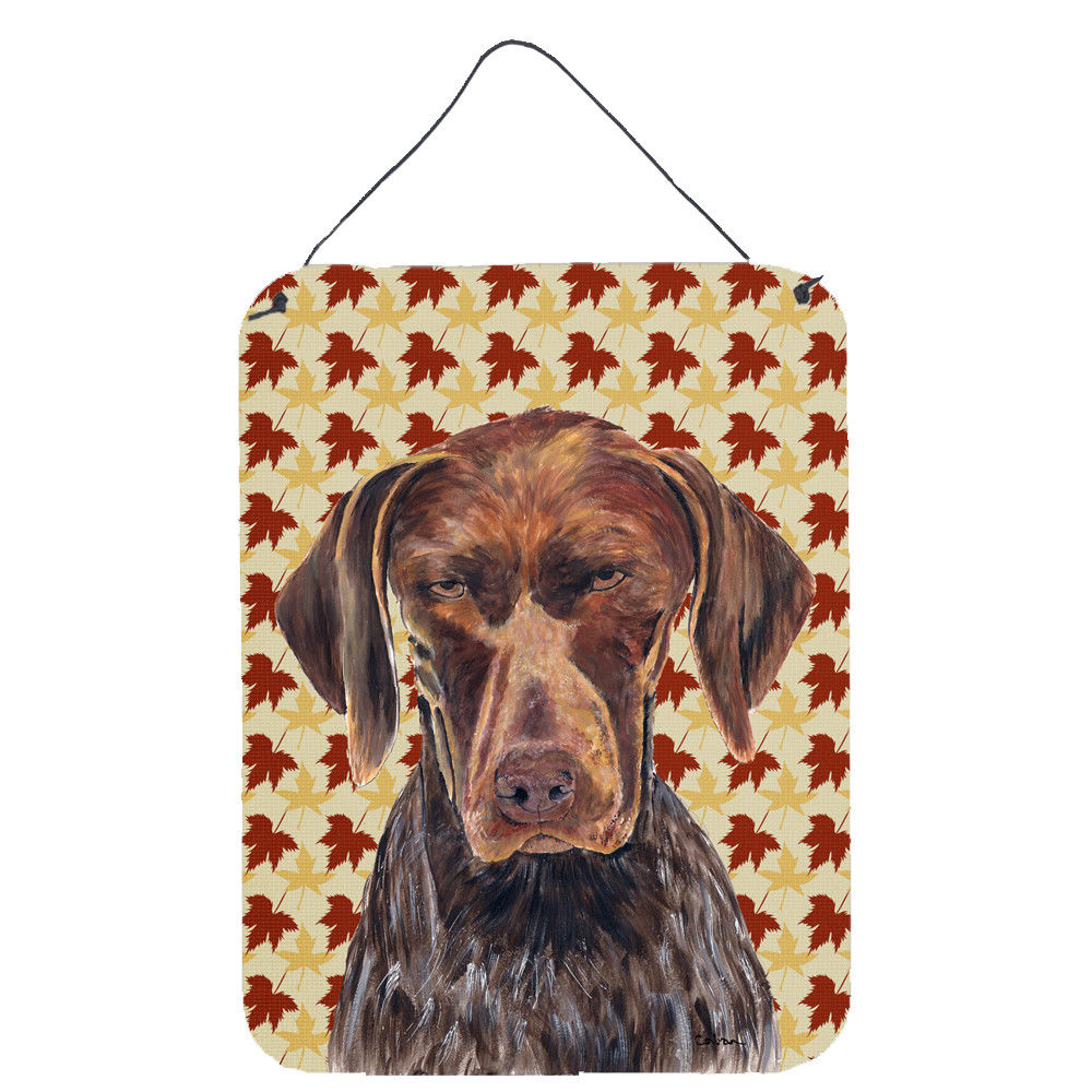 1000x1000 German Shorthaired Pointer Fall Leaves Portrait Wall Or Door
