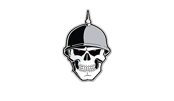 600x350 German Soldier Skull Scary War Evil Vinyl Sticker