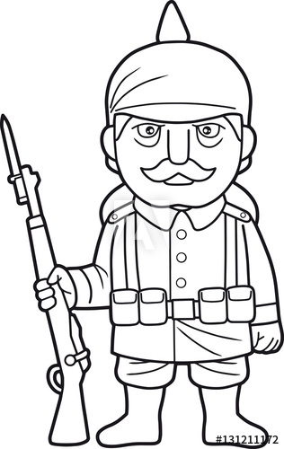 316x500 Cartoon German Soldier During World War One