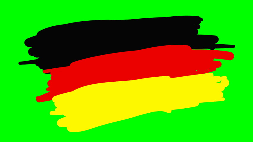 852x480 Germany Drawing Flag On Green Stock Footage Video