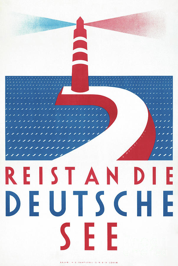 603x900 Germany Vintage Travel Poster Restored Drawing