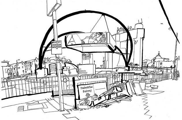 630x417 lucinda rogers dictionary of urbanism black and white ink drawing