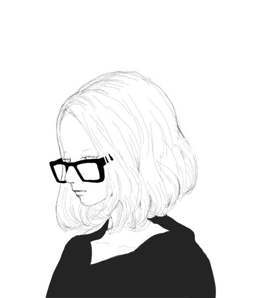 500x589 A Girl Short Hair Illustration Hair Illustration, Art