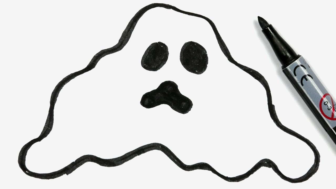1280x720 How To Draw A Cartoon Halloween Ghost
