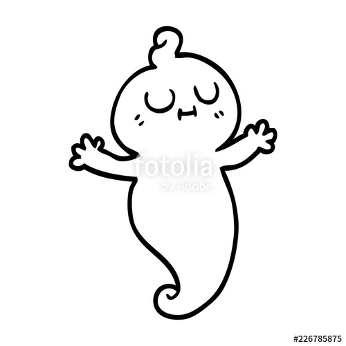 500x500 Line Drawing Cartoon Ghost Stock Image And Royalty Free Vector