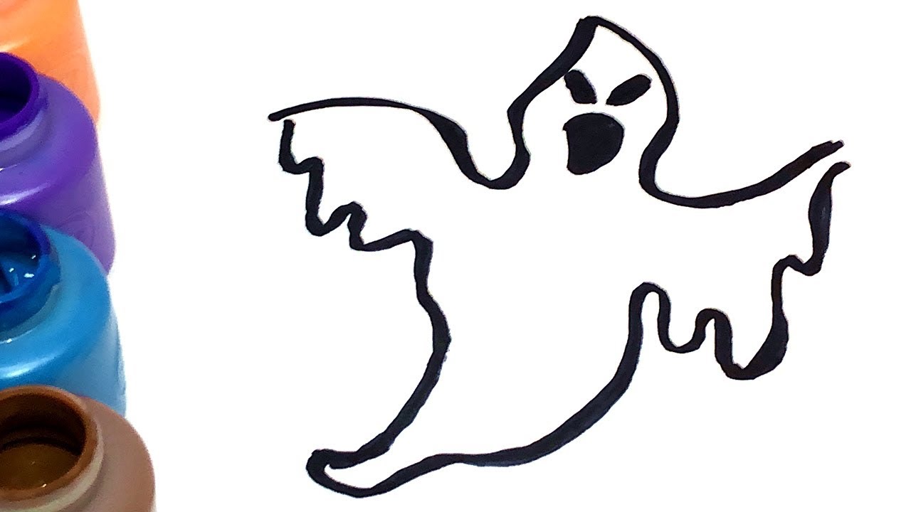 1280x720 Glitter Halloween Ghost Coloring And Drawing For Kids, Toddlers