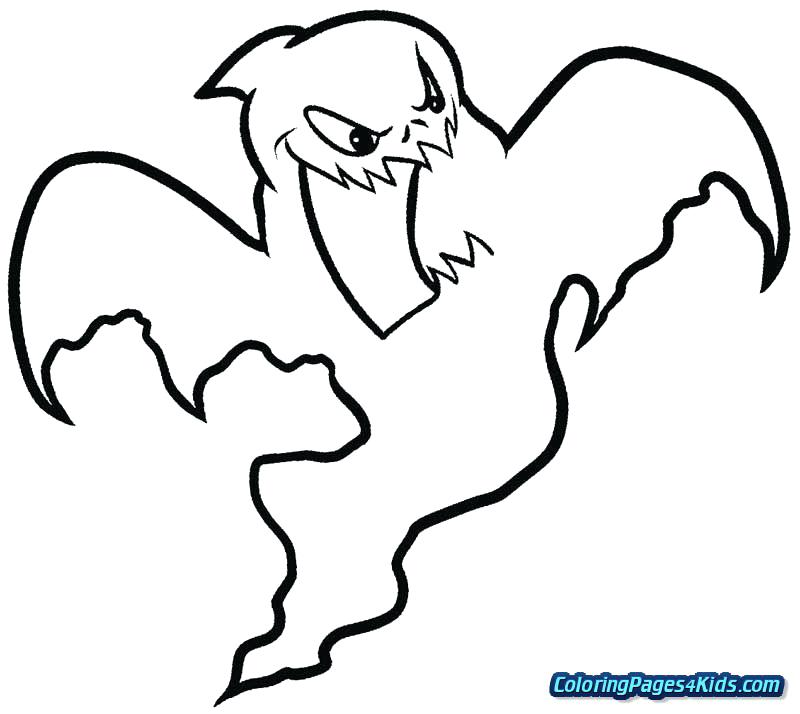 800x714 Happy Ghost Coloring Pages For Kids Cute Halloween