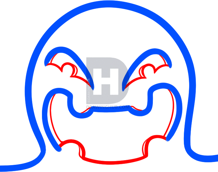 696x550 How To Draw A Ghost Face, Step