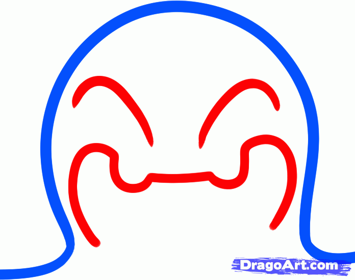 696x550 Draw A Ghost Face, Step