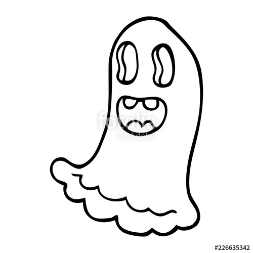 500x500 Line Drawing Cartoon Spooky Ghost Stock Image And Royalty Free