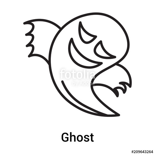 500x500 Ghost Icon Vector Sign And Symbol Isolated On White Background