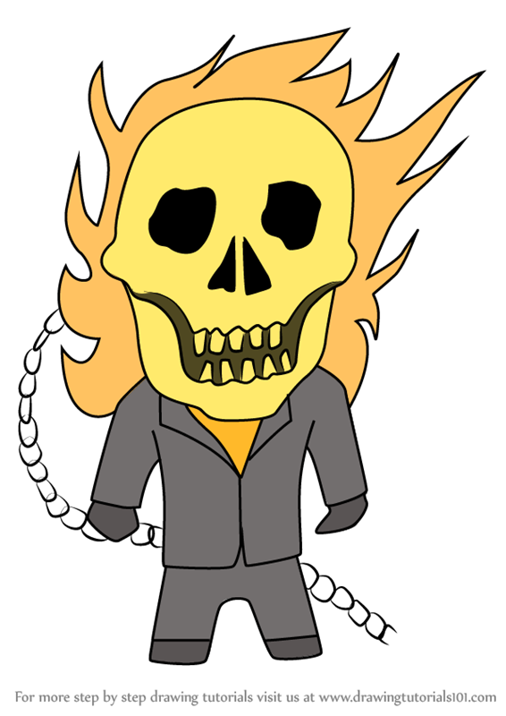 566x800 Learn How To Draw Kawaii Ghost Rider