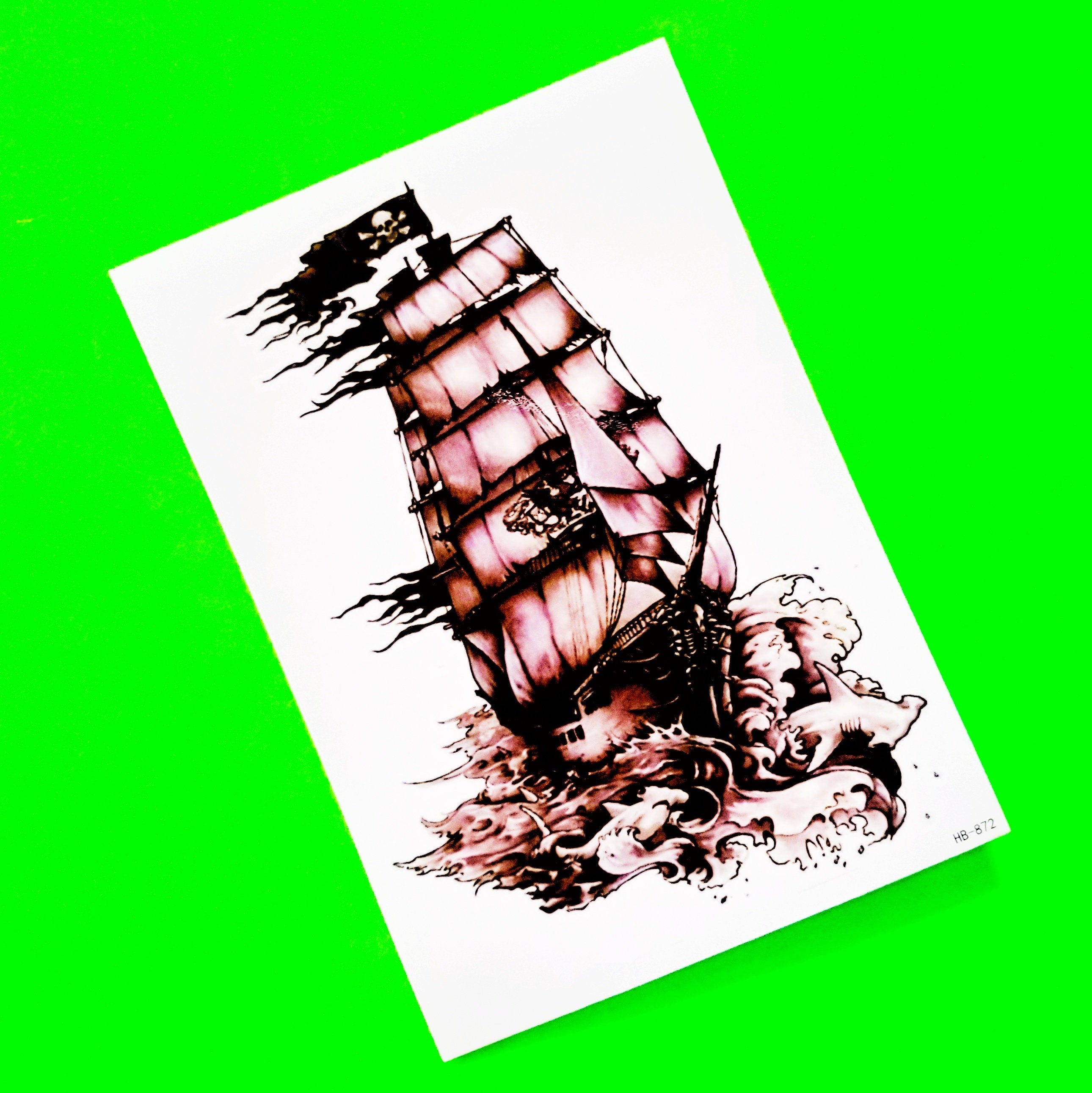 2580x2583 Ghost Ship Pirate Galleon Tradition Flash Sailor Jerry Style Etsy