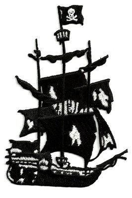 266x400 Pirateghost Ship Embroidered Iron On Patch Crafts Appliques