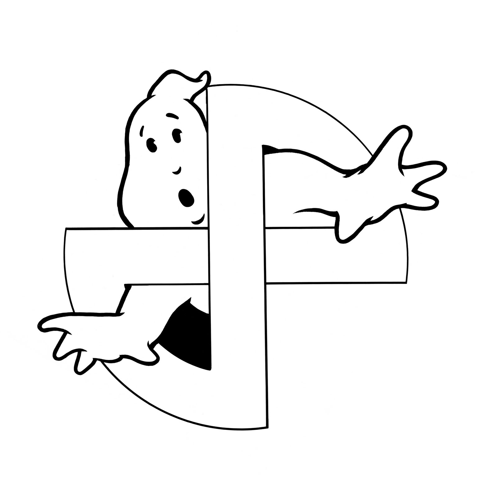 Логотип охотников за привидениями раскраска