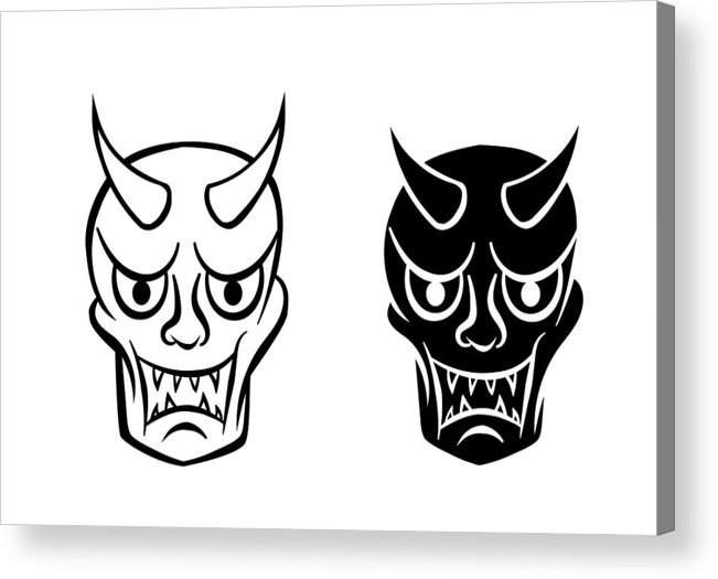 651x525 Hanya Mask Evil Ghost Face In Logo And Icon Acrylic Print