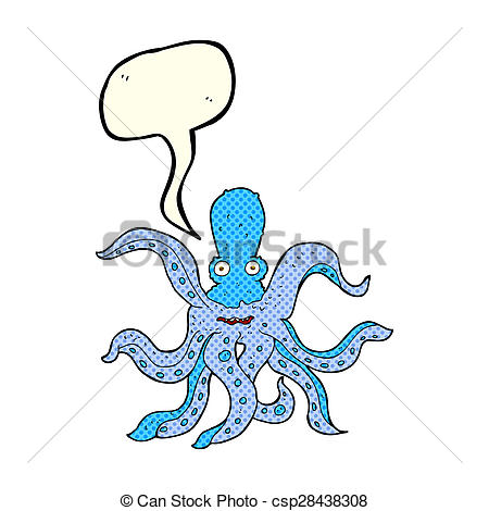 450x470 Cartoon Giant Octopus With Speech Bubble