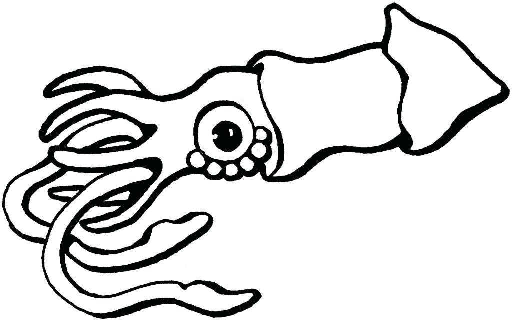 1024x641 Giant Squid Coloring Pages Print The Octopus Submarine Coloring
