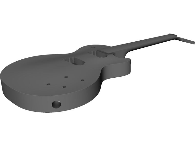 800x600 gibson les paul standard guitar body cad model
