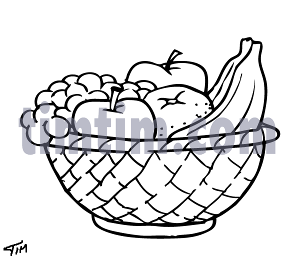 588x518 Free Drawing Of A Fruit Basket Bw From The Category Cooking Food